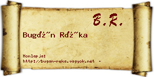 Bugán Réka névjegykártya